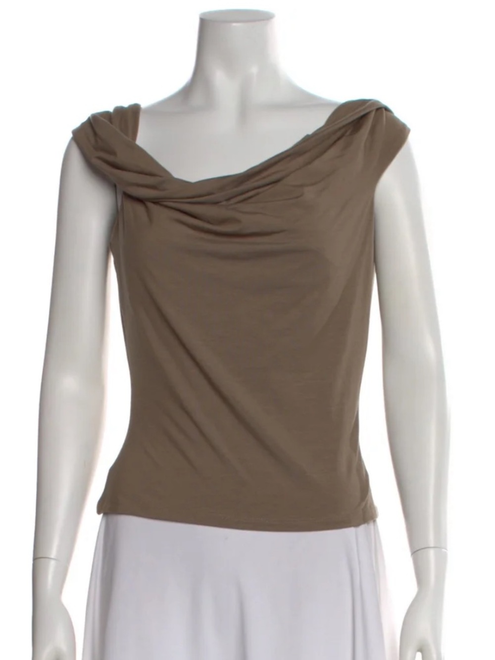Reformation brown cowl neck sheer top